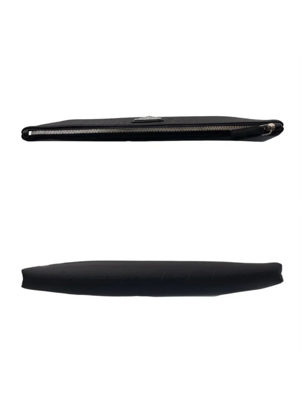Prada Tessuto Black Silver Nylon Clutch